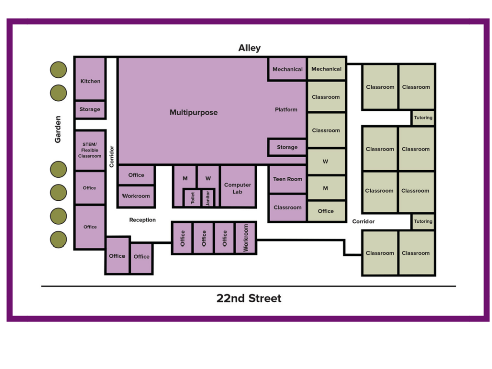 Building layout with border